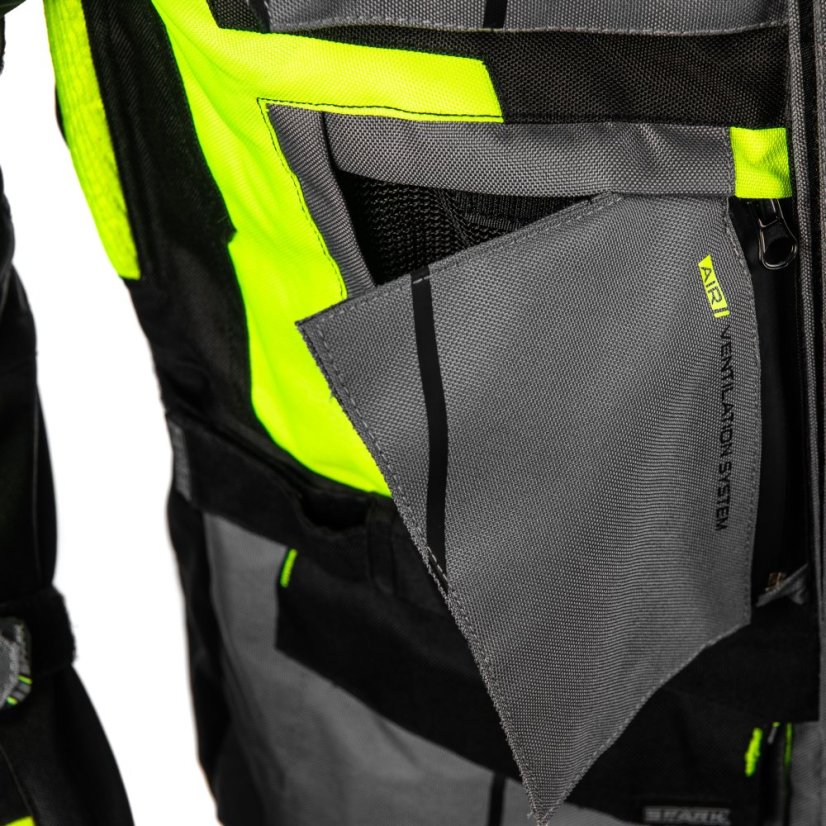 Pánská textilní moto bunda SPARK PACER, fluo - Velikost: L