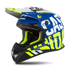 Motokrosová přilba CASSIDA CROSS CUP SONIC (modrá matná/bílá/žlutá fluo/černá/šedá)