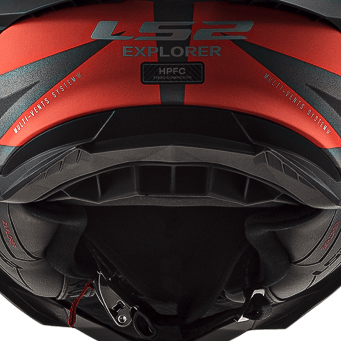 LS2 MX701 Explorer Spire enduro přilba Black Titanium Red - Velikost: XL