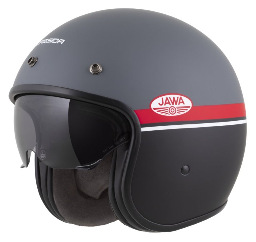 Otevřená přilba Oxygen 2.0 Jawa OHC, CASSIDA (šedá matná/červená/černá/bílá) 2026