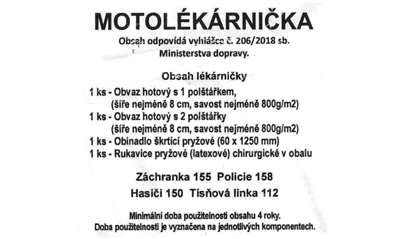 Motolékárnička - popís