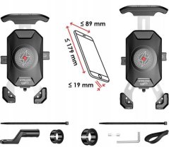 Držák na telefon s bezdrátovým nabíjením Biketec R15W-PD