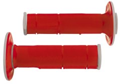 Gripy RACING (dvouvrstvé, měkké), RTECH (červeno-šedé/pár/délka 116 mm)