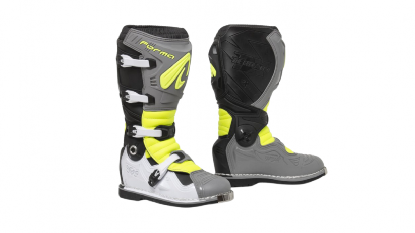 Moto boty FORMA TERRAIN EVOLUTION TX šedo/bílo/neonově žluté