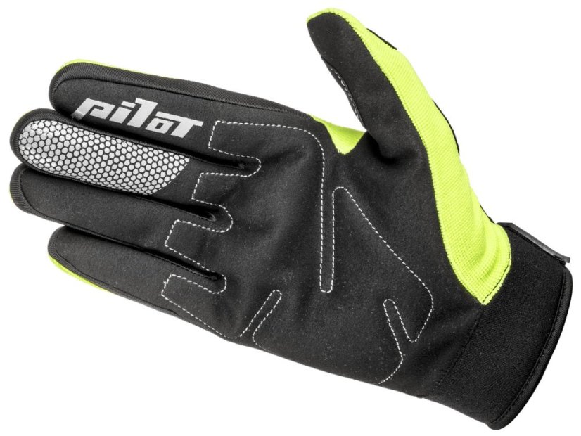 Rukavice Pioneer Pilot (žlutá fluo/černá/červená) - Velikost: XL