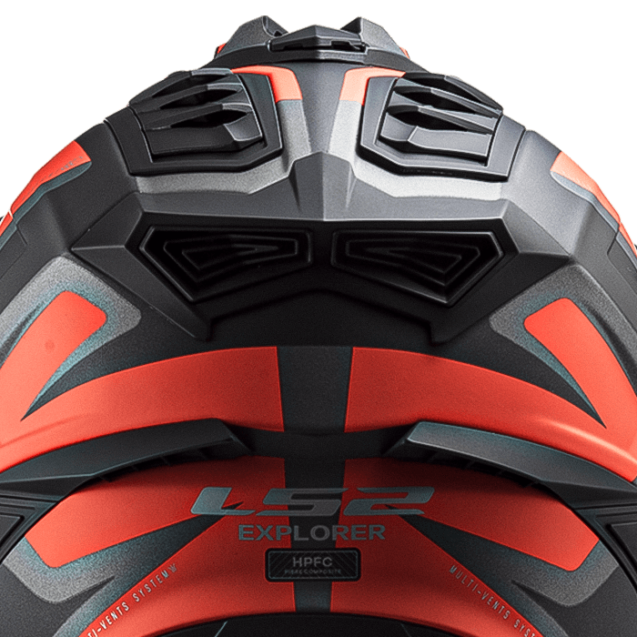 LS2 MX701 Explorer Spire enduro přilba Black Titanium Red - Velikost: XL