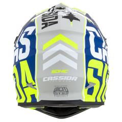 Motokrosová přilba CASSIDA CROSS CUP SONIC (modrá matná/bílá/žlutá fluo/černá/šedá)