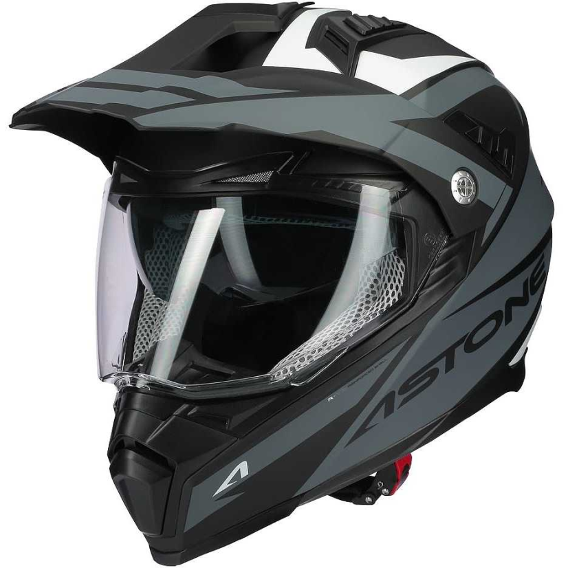 Enduro přilba ASTONE CROSSMAX OURAGAN (šedá tmavá mat.) - Velikost přilby: 2XL