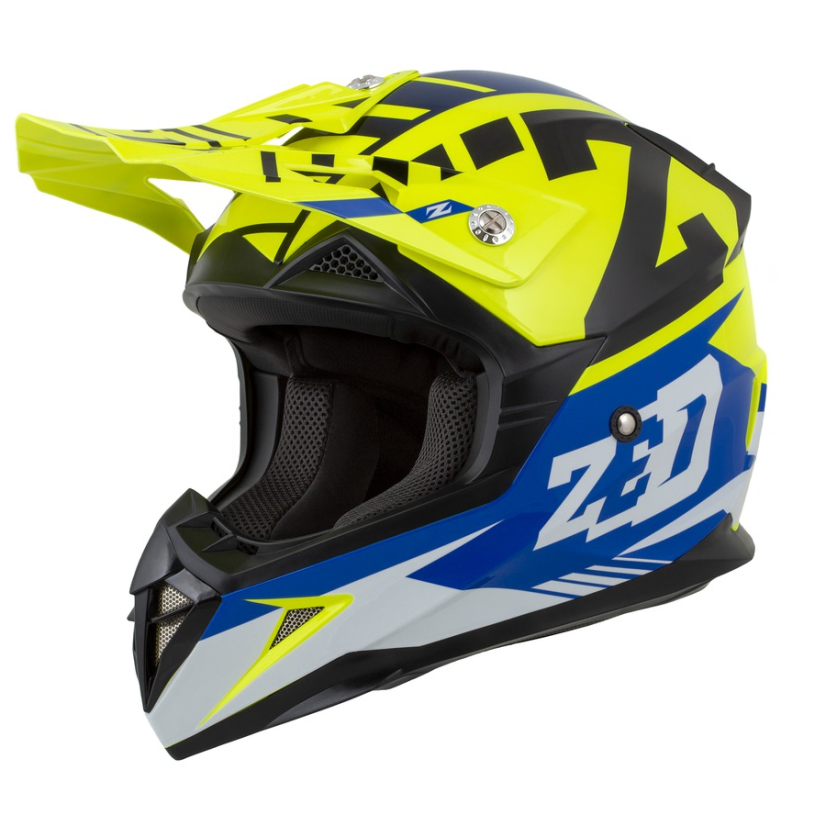 Motokrosová přilba junior ZED X1.9 (modrá/žlutá fluo/černá/bílá) - Velikost přilby: YL