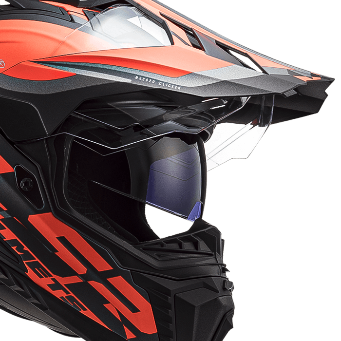 LS2 MX701 Explorer Spire enduro přilba Black Titanium Red - Velikost: XL