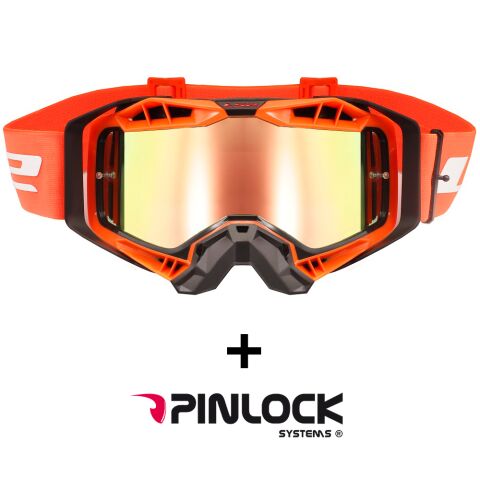 Brýle AURA PRO GOGGLE BLACK ORANGE WITH LS2- iridiové sklo