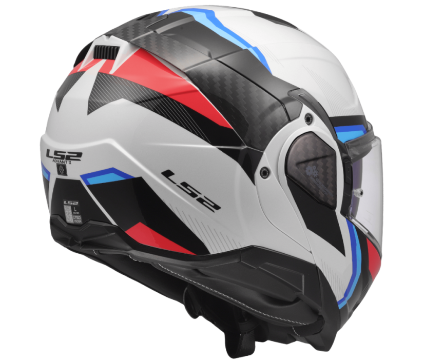 Překlápěcí přilba Advant II TRIPLE Gloss White Blue Red - Velikost: L