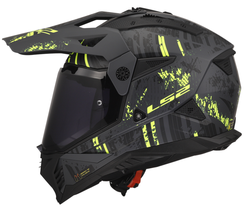 Přilba PIONEER II CRAZY M.Black H-V Yell LS2