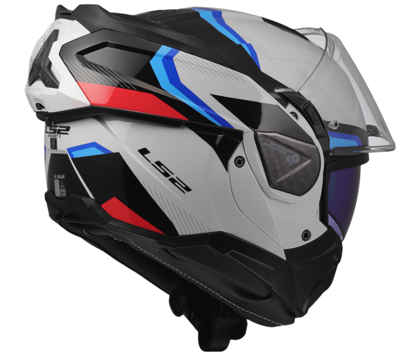 Překlápěcí přilba Advant II TRIPLE Gloss White Blue Red - Velikost: L