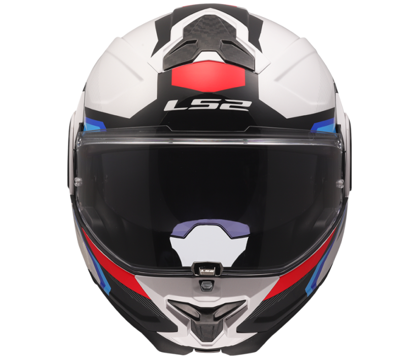 Překlápěcí přilba Advant II TRIPLE Gloss White Blue Red - Velikost: L
