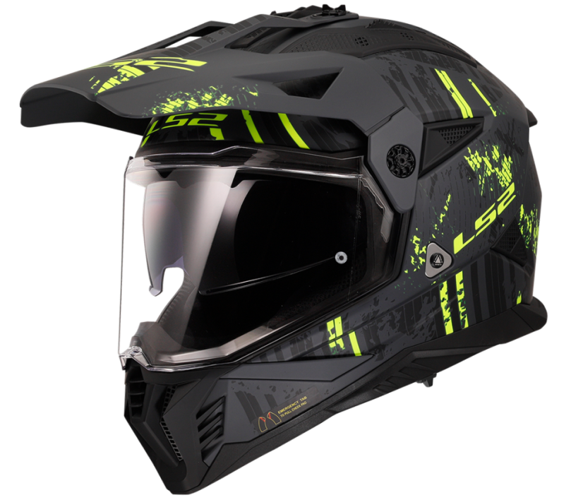 Přilba PIONEER II CRAZY M.Black H-V Yell LS2