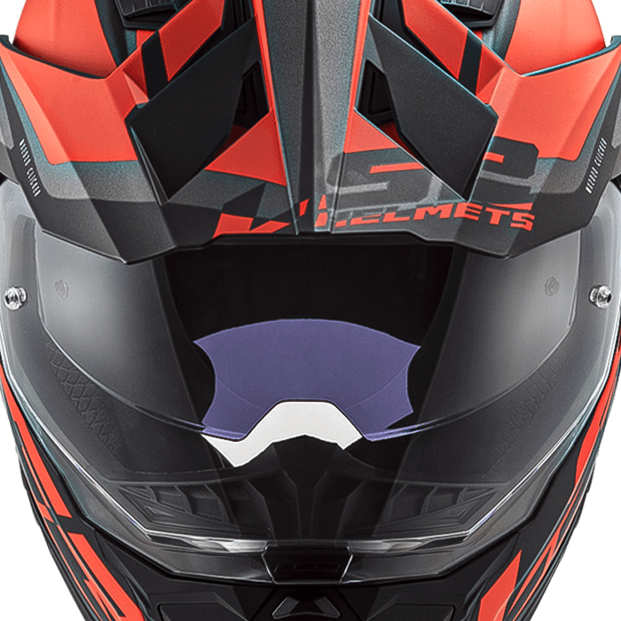 LS2 MX701 Explorer Spire enduro přilba Black Titanium Red - Velikost: XL