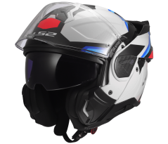 Překlápěcí přilba Advant II TRIPLE Gloss White Blue Red